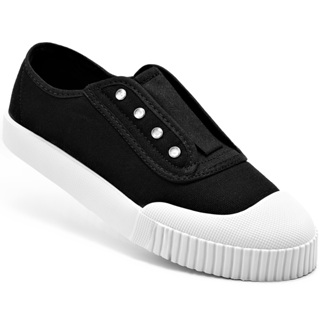 Tênis Feminino Lumiss Lona Calce Fácil Sola Baixa Confortável Elástico Preto em Oferta na Shopee