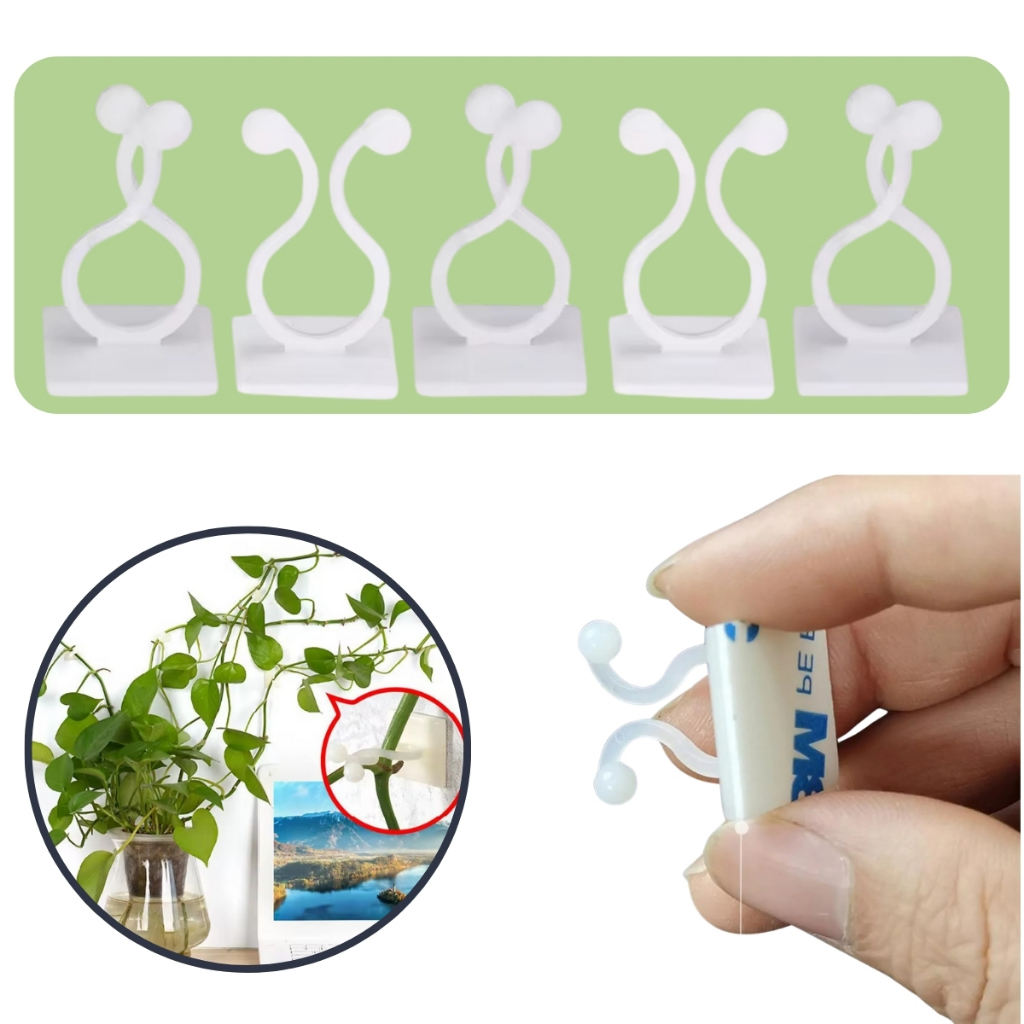 pcs Vinhas De Parede Invisível Fixação Clips / Planta Escalada Parede Pegajoso Cabo De Plástico Gancho Auto Adesivo