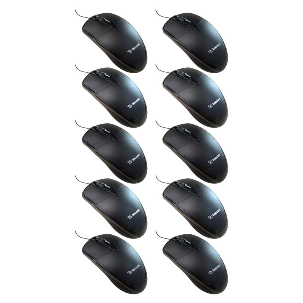 Kit  10 Mouse com fio conexão USB Notebook Computador 1500 Dpi CP72