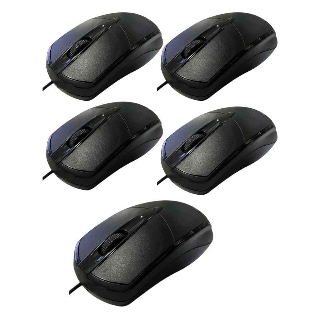 Kit  5 Mouse com fio conexão USB Notebook Computador 1500 Dpi CP72
