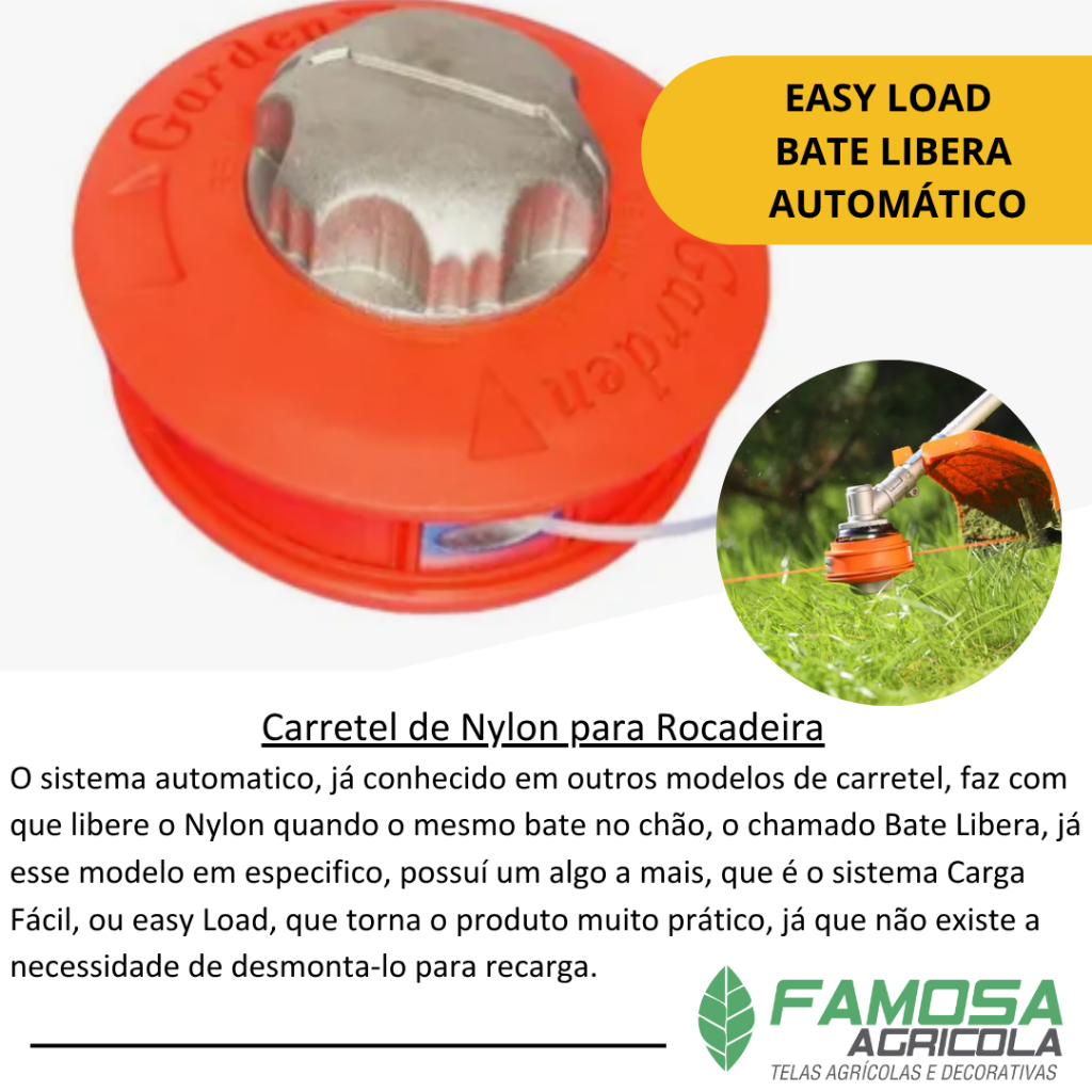 Cabeçote Carretel De Nylon Easy Load Automático Para Roçadeira Nakashi Modelos Descrição