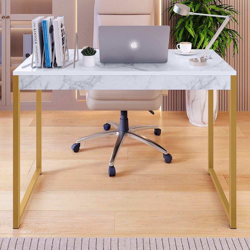 Mesa Escrivaninha Estilo Industrial Pés de Ferro Estudo e Escritório HOME Office Plus em Oferta na Shopee