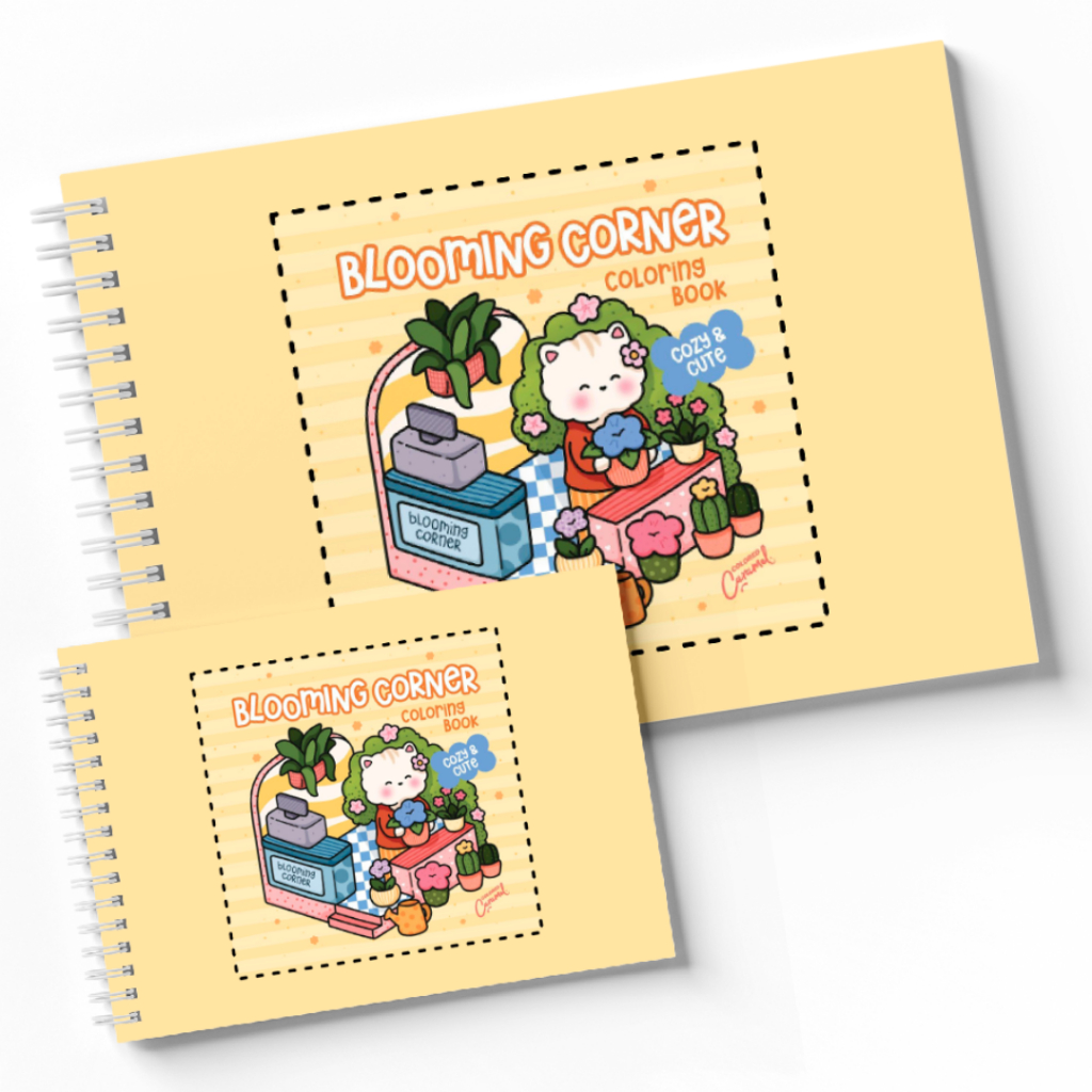 Livro de Colorir BLOOMING CORNER Folhas em 180 GRAMAS Coloring Capa Dura