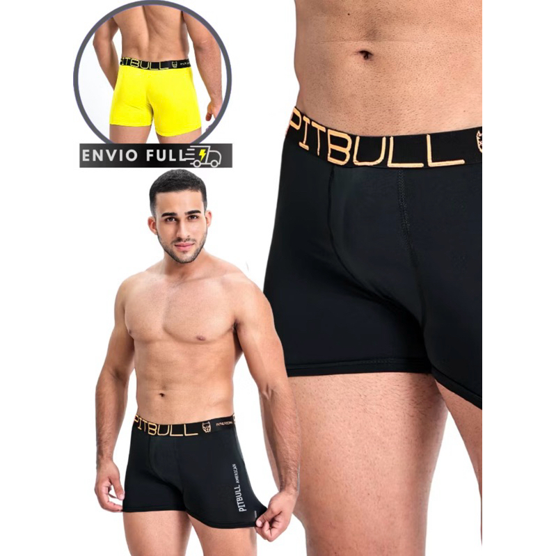 Kit com 10 Cuecas Boxer Pitbull American em Microfibra Premium Lisa Box Adulto Masculino.