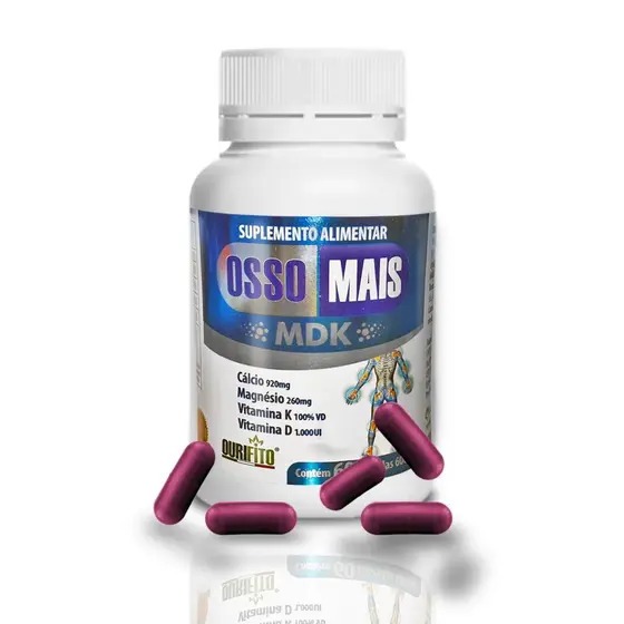 Cálcio, Vitamina D, Magnésio e Potássio - Suplemento Alimentar Osso Mais MDK Cálcio
