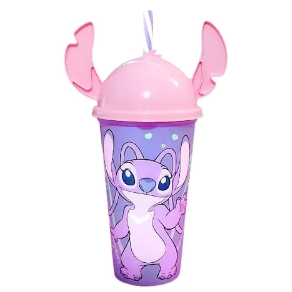 Copo  Stitch Ou Divertidamente 2 500ml com Canudo em Oferta na Shopee