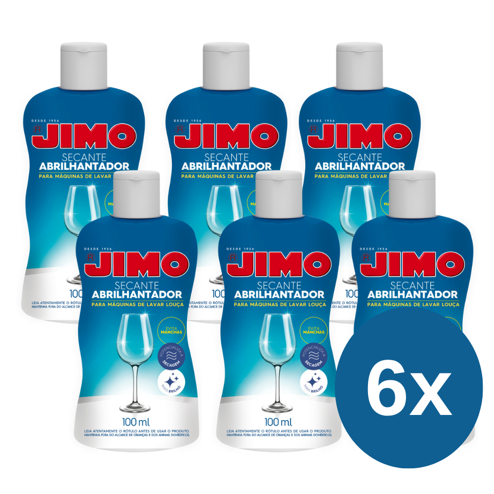 Kit com 6 Jimo Secante Abrilhantador para Máquina de Lavar Louça 100ml em Oferta na Shopee
