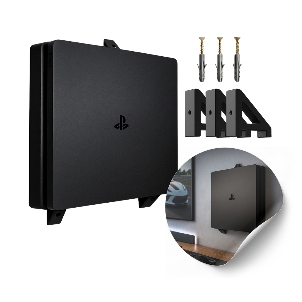 Suporte de Parede para Playstation 4/FAT - Cor Preto