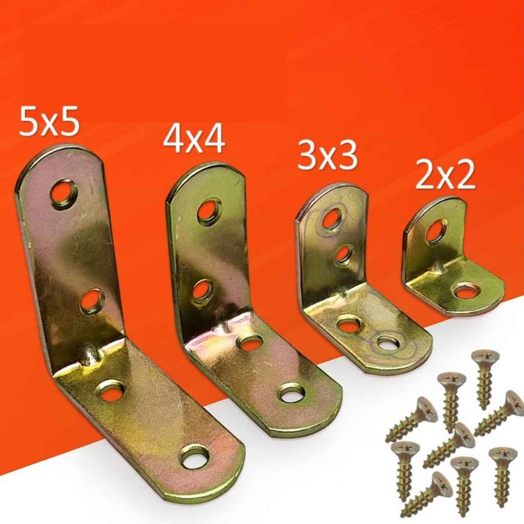 Cantoneira de Aço Para Móveis 25 Peças (5x5, 4x4, 3x3, 2x2) Suporte L em Metal Reforçado para Móveis