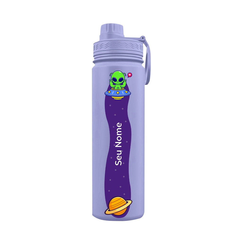Garrafa Térmica Fresh Com Alça Personalizada Alien Com Nome