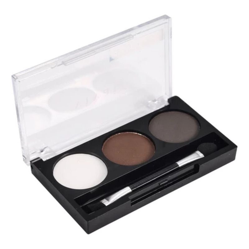 Trio de Sombras Para Sobrancelhas Perfeitas Efeito Natural e Longa Duração Acompanha Pincel