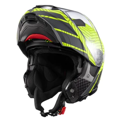 Capacete Texx Kratos Escamoteavel Cinza/Verde Fosco