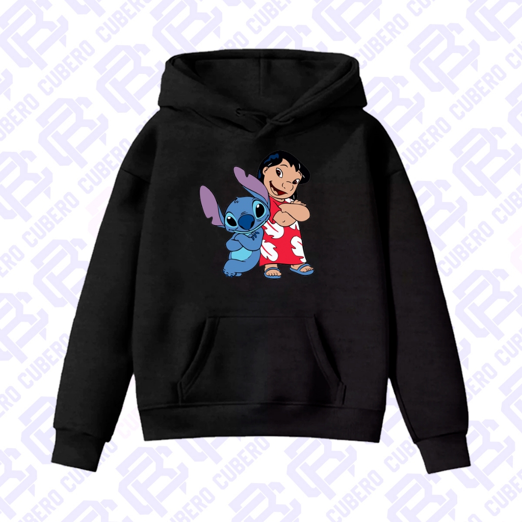 Blusa de Frio Moletom Infantil Agasalho Quentinho Desenho Lilo Personagem Azul Kawaii