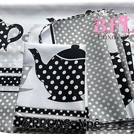Jogo Americano 6 peças Estampado- Kit De Cozinha 6 Peças- Casa Decoração em Oferta na Shopee
