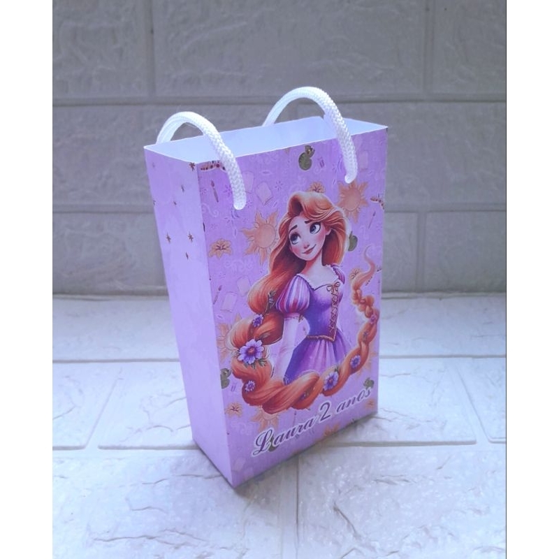 Sacolinha Surpresa Personalizada Lembrancinha Rapunzel Enrolados PEGUE E MONTE