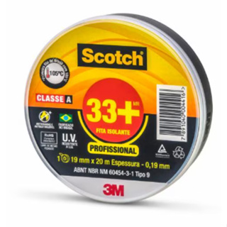 Fita Isolante 3M Scotch 33 Plus Profissional 19mm Escolha Tamanho 5m 10m 20m Alta Resistência em Oferta na Shopee