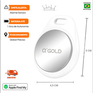 Tag Rastreador Carro GPS A'GOLD Original Apple Find My App Buscar iPhone Localizador iOS Tipo AirTag