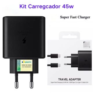 Carregador Turbo 45W Carregar Super Rápido USB C+Cabo Tipo C em Oferta na Shopee