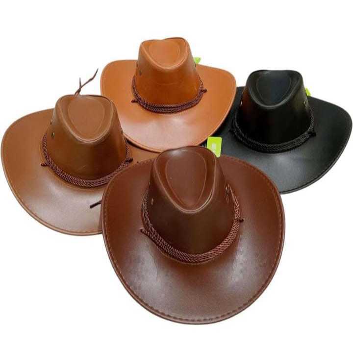 Chapéu Cowboy Country Com Corda E Ilhós Laterais Aba Larga