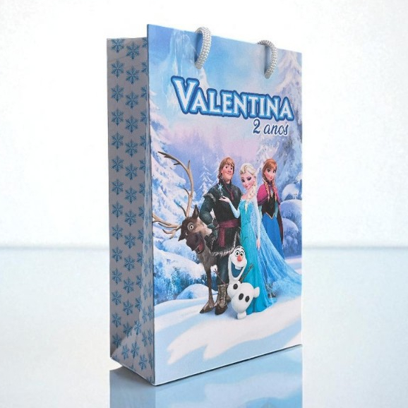 Sacolinha Frozen Personalizada Kit Festa Azul Lembrancinha Kit Festa Princesa Princesas Sacola Elsa Anna Personagens