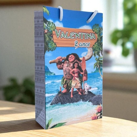Sacolinha Moana Personalizada Festa Maui Lembrancinha Kit Festa Sacola Princesa Princesas