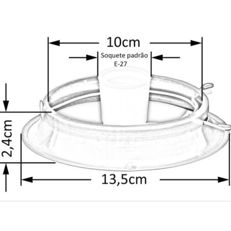 Plafonier Em Alumínio De Teto Para Globo Lustre — imagem 2 de 2