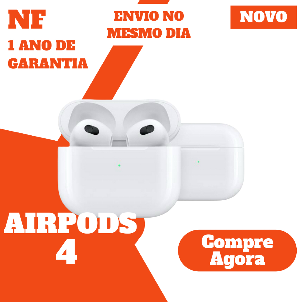 AirPods 4 Apple Novo Garantia 1 Ano Nf