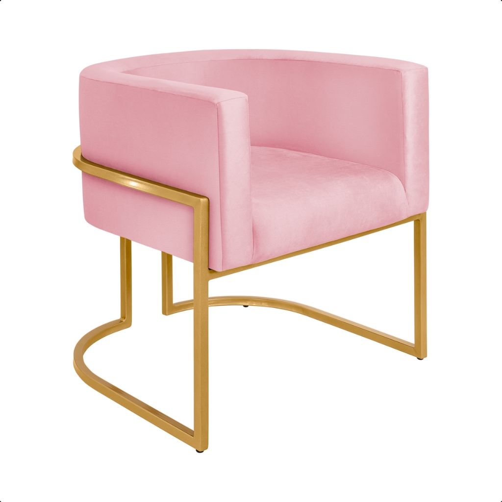 Poltrona de ferro decorativa tecido veludo, poltrona para mesa de jantar envio imediato