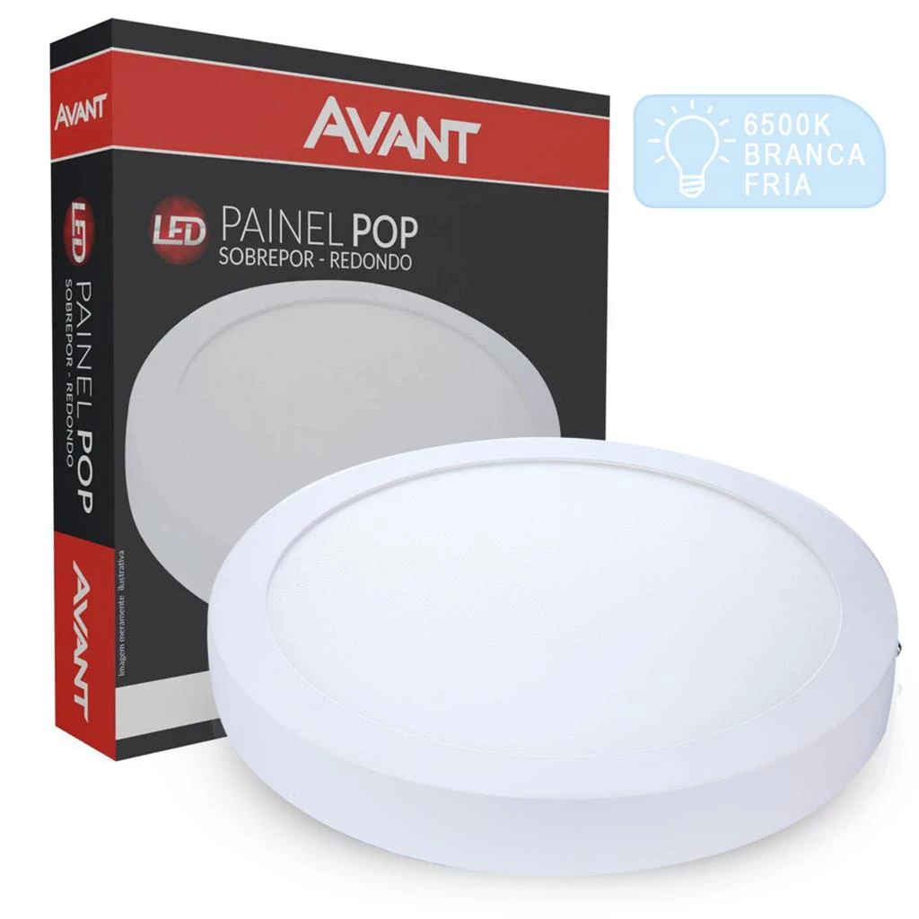 Painel Led Plafon Redondo Sobrepor 18W - 24W De Potência Branco Frio Design Moderno Avant Bivolt em Oferta na Shopee