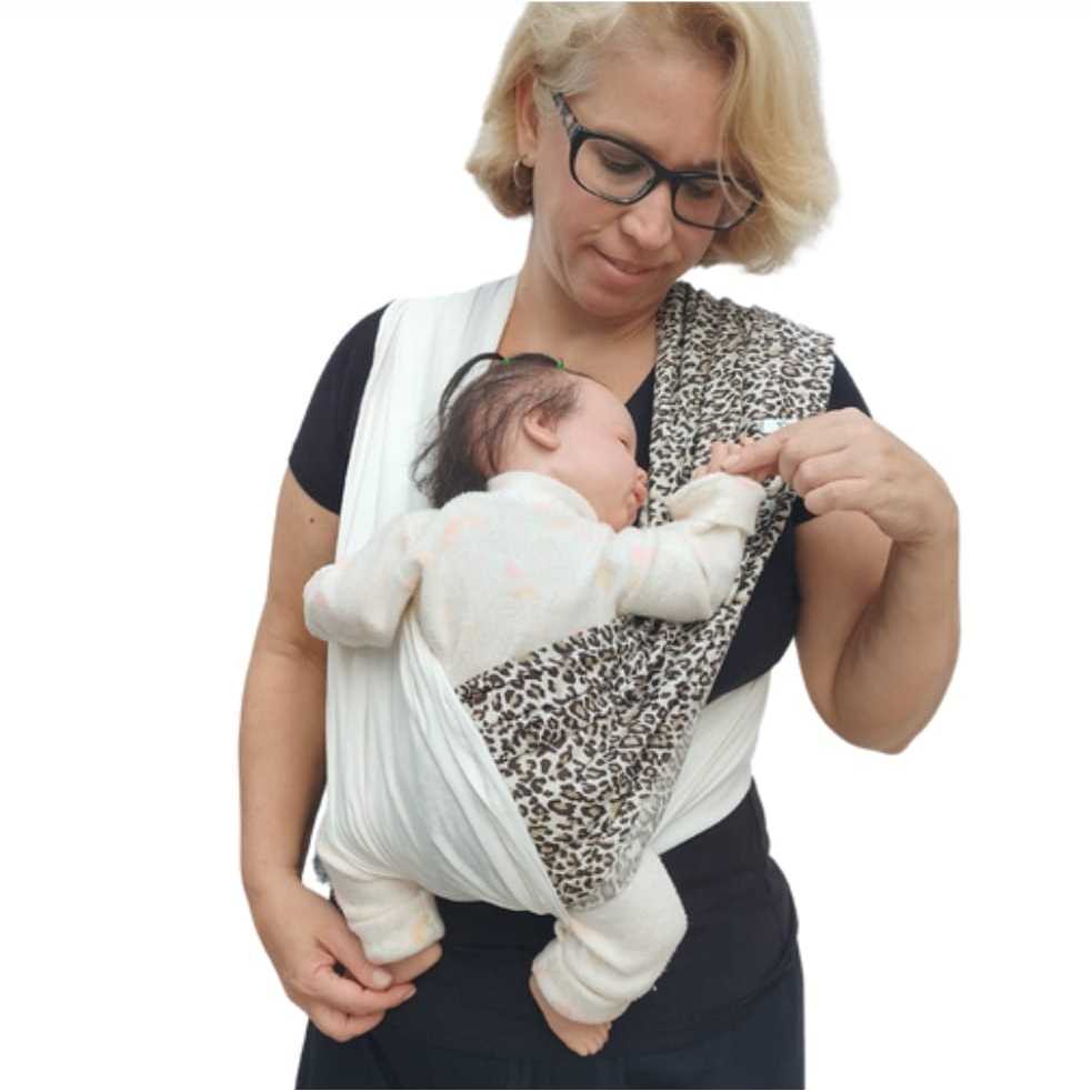 WrapSling de Vestir - FastSling de Vestir PiêPaô Sling Oncinha + Marfim