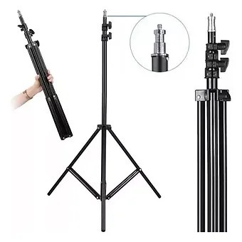 Tripé 2,10m  Universal Celular Câmera Webcam Ring Light 2,10m