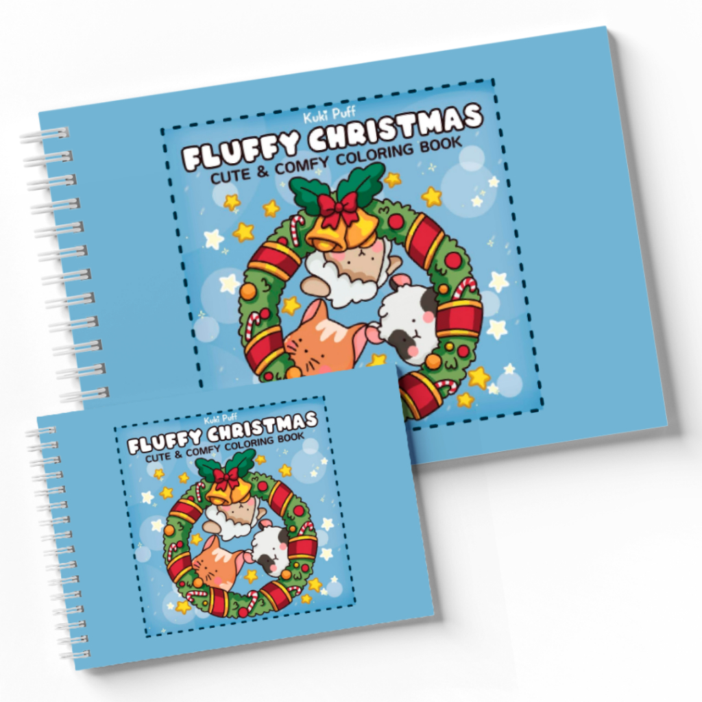 Livro de Colorir Fluffy Christmas Folhas em 180 GRAMAS Coloring Capa Dura