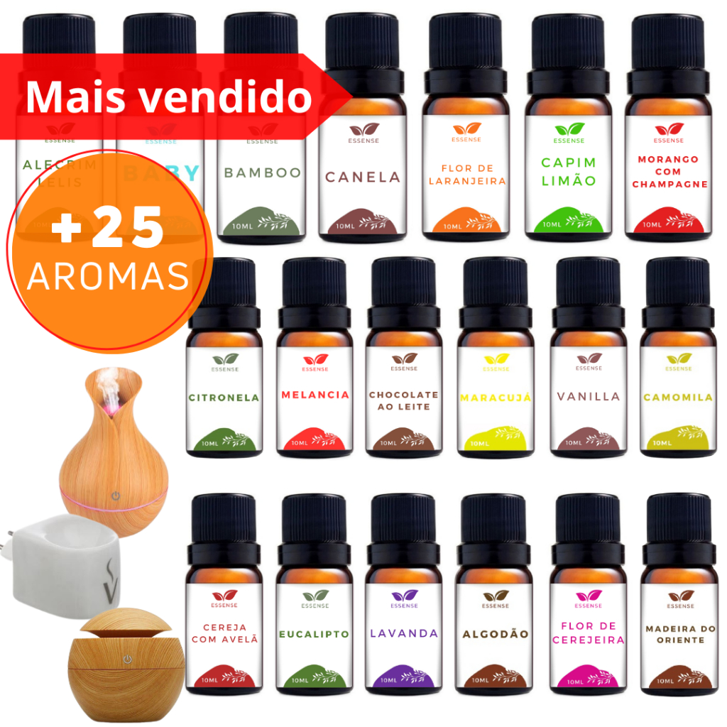 Imagem Essência para Aromatizador Difusor Umidificador de Ar 10ml Hidrossolúvel Aromaterapia Óleo Essencial