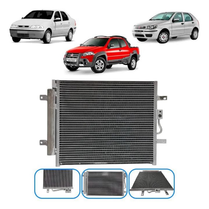 "Condensador Fiat Palio/ Siena/ Strada/ Idea 1.8 2003> Fluxo Paralelo"