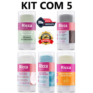 Kit Skin Care 5 Bastão Maquiagem Hidratante Area dos Olhos Apaga Poros Protetor Esfoliante Ricca em Oferta na Shopee
