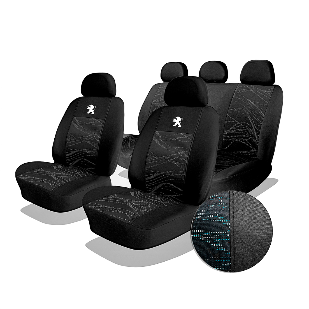 Capa Para Banco Carro Tecido Estofado Grosso Automotivo Peugeot Kit Completo 206 207 307 308 Partner