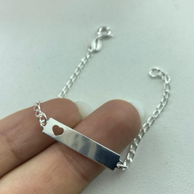 Pulseira de chapinha em prata 925 legítima