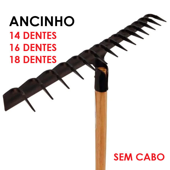 Rastelo Ancinho ciscador curvo em chapa de aço Sem Cabo