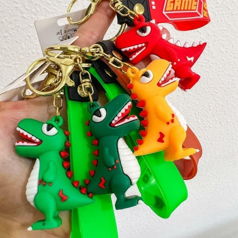 de mão e MosquetãoChaveiro Pingente Dinossauro com Faixa de mão e Mosquetão