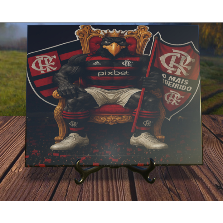 KIT - CANECA E QUADRO EM AZULEJO 20 X 20 -  FLAMENGO / MENGO