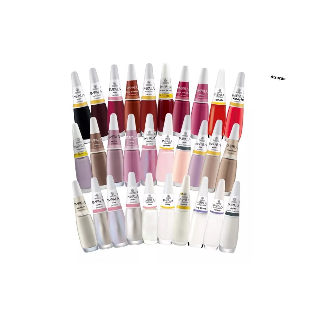Kit 30 Esmaltes Impala Atacado Coleção Cores Coloridos Tons Cor Clássico em Oferta na Shopee
