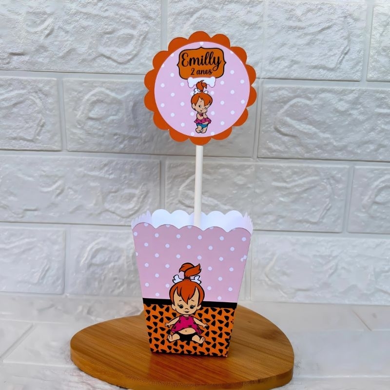 PEGUE E MONTE – Centro de Mesa Cachepot Personalizado Pedrita - Festa Infantil - Aniversário – Lembrancinha