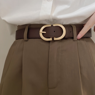 2.5CM Cinto feminina de fivela Oval  双D磨砂 em Oferta na Shopee