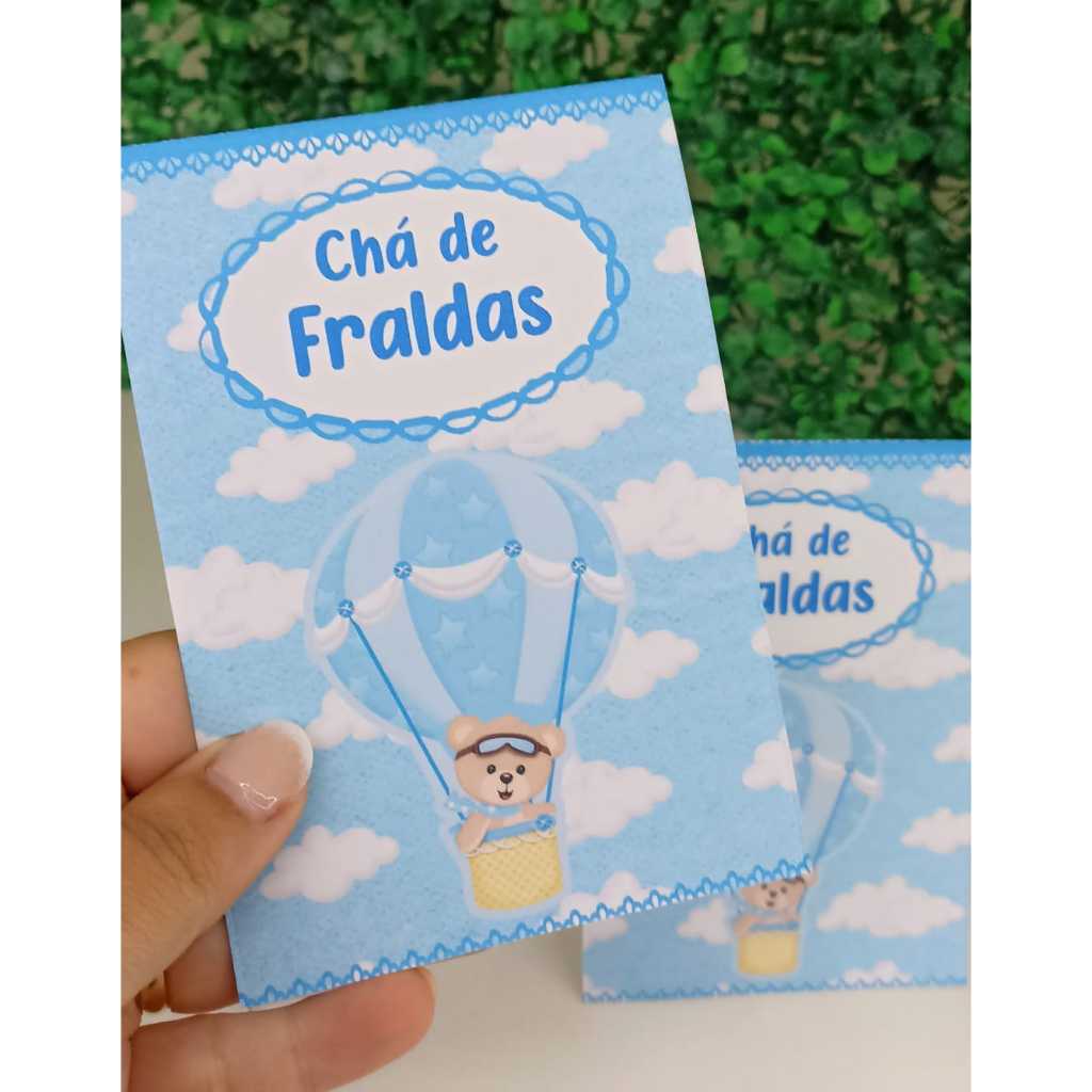 Centro de mesa personalizado  plaquinha  Chá de Bebê fraldas Ursinho Baloeiro  FAZEMOS TODOS OS TEMAS