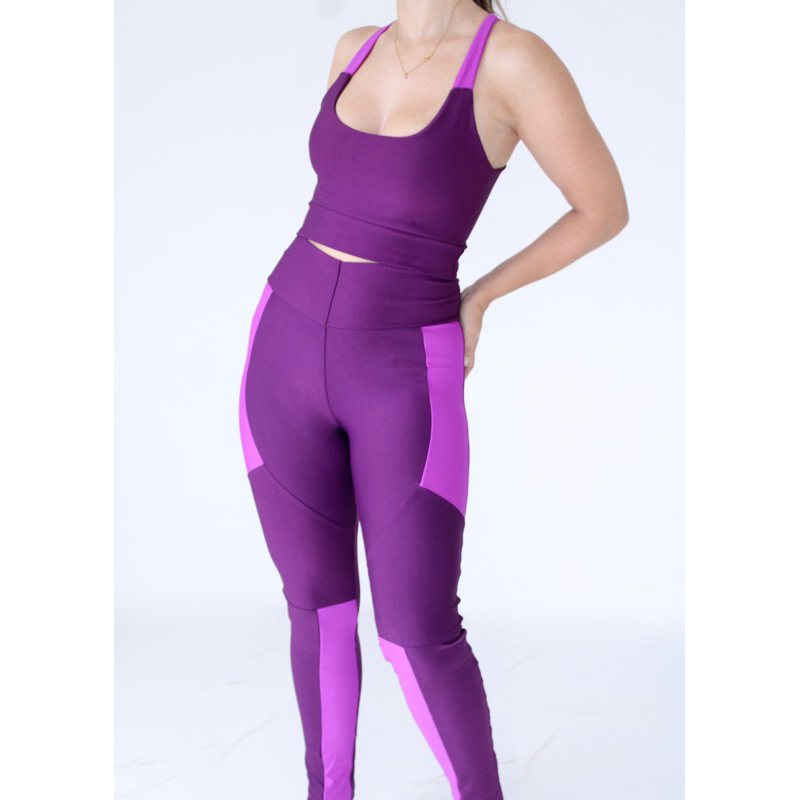 Conjunto Academia Feminino Top e Legging Cós Alto | Conjunto Esportivo Feminino Estiloso – Compressão e Conforto