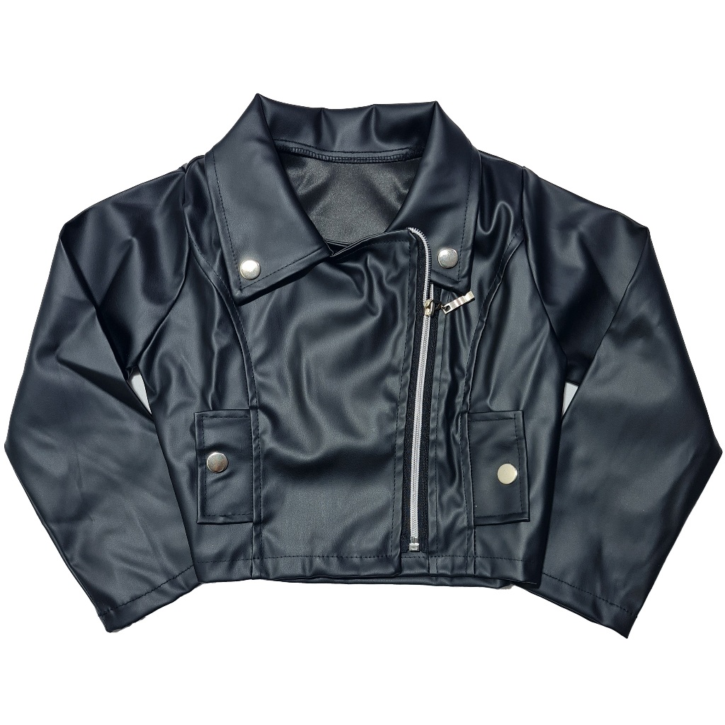 Jaqueta Juvenil Rock Anos 60 Courino Couro Ecológico Menina