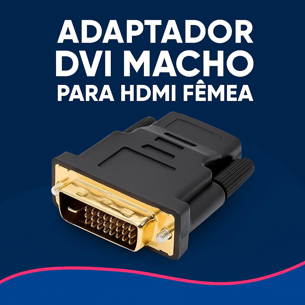 Conversor DVI para HDMI Fêmea Adaptador Macho HDTV Monitor Placa de Vídeo PC Notebook