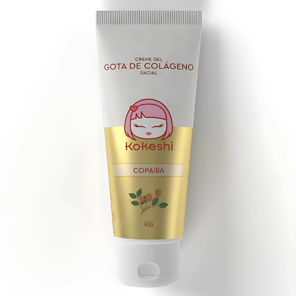 Creme Gel Hidratante Facial Gota de Colágeno Kokeshi Óleo de Copaíba 45g em Oferta na Shopee