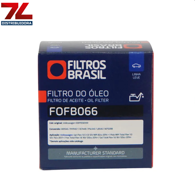 FILTRO DE ÓLEO DO MOTOR BLINDADO FOFB066 - Aplicação Volkswagen
