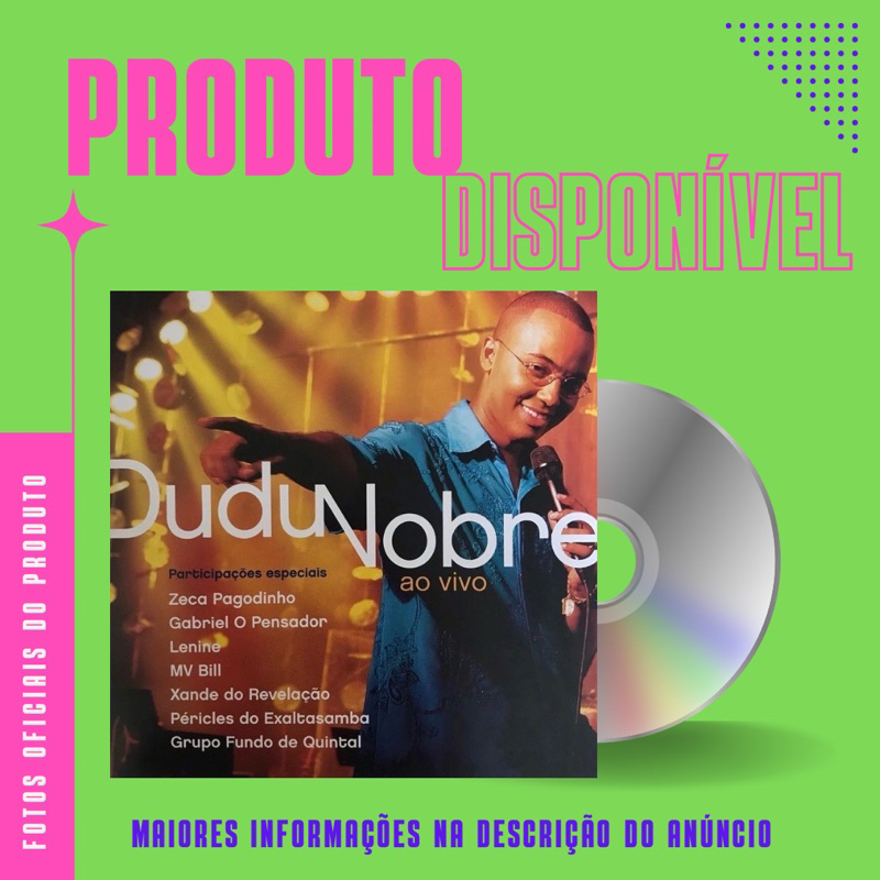 CD DUDU NOBRE - AO VIVO (Part: Zeca Pagodinho, Mv Bill, Pericles, Gabriel o Pensador)